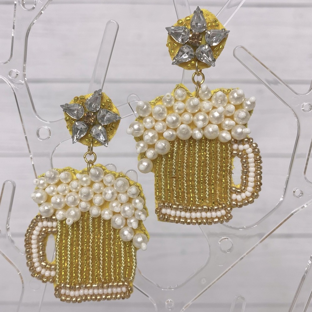 Beer Mug Statement Earrings
